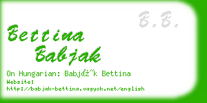 bettina babjak business card